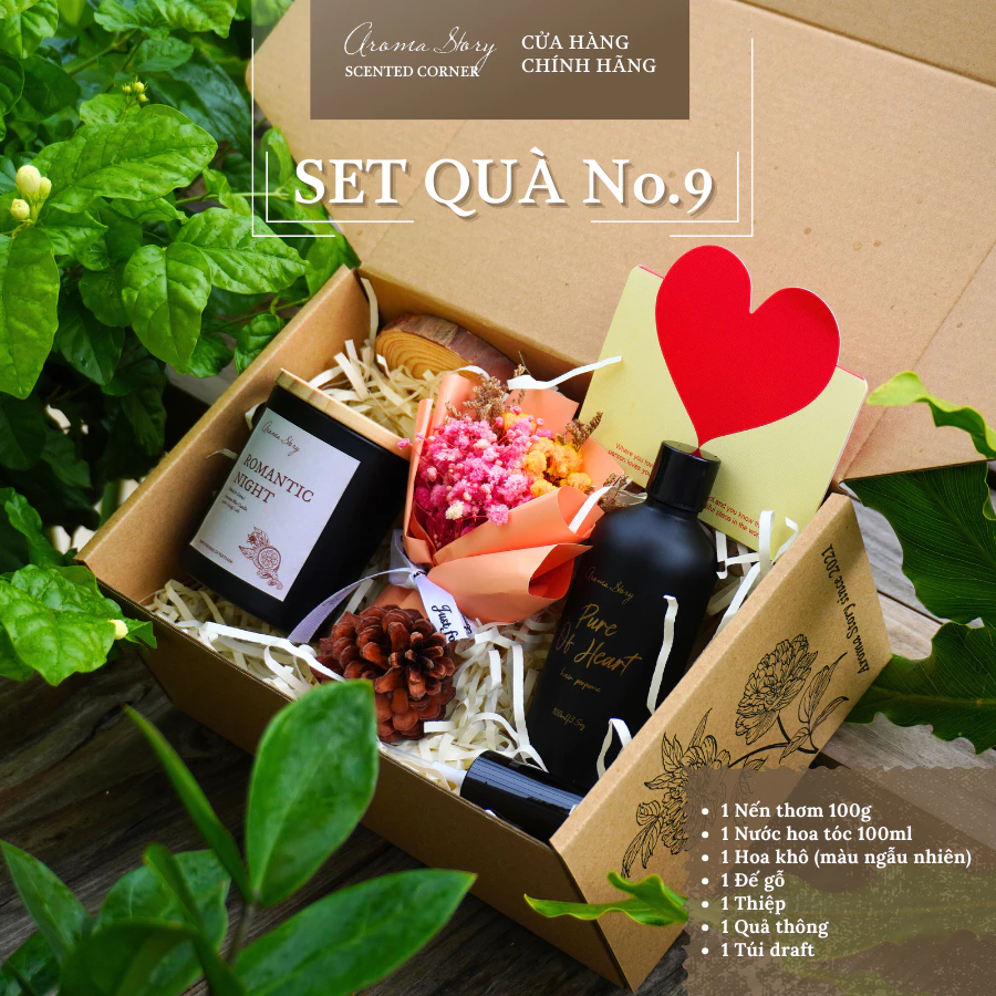 Set Quà Tặng Nến Thơm Cho Người Yêu, Kỷ Niệm, Sinh Nhật, Tốt Nghiệp Aroma Story
